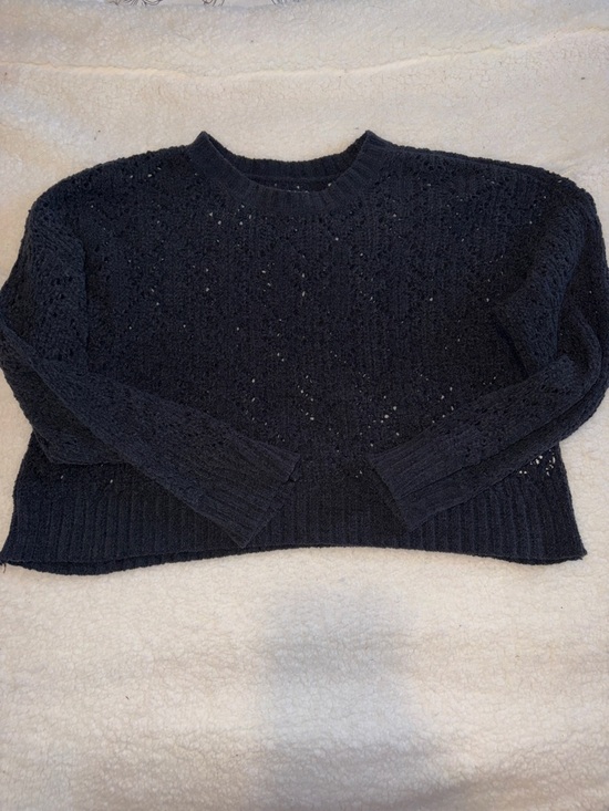 American Eagle Outfitters Sweaters - American Eagle Outfitters Black Crochet Crewneck Pullover